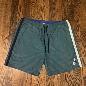 Vintage Nautica Green and White Track Shorts